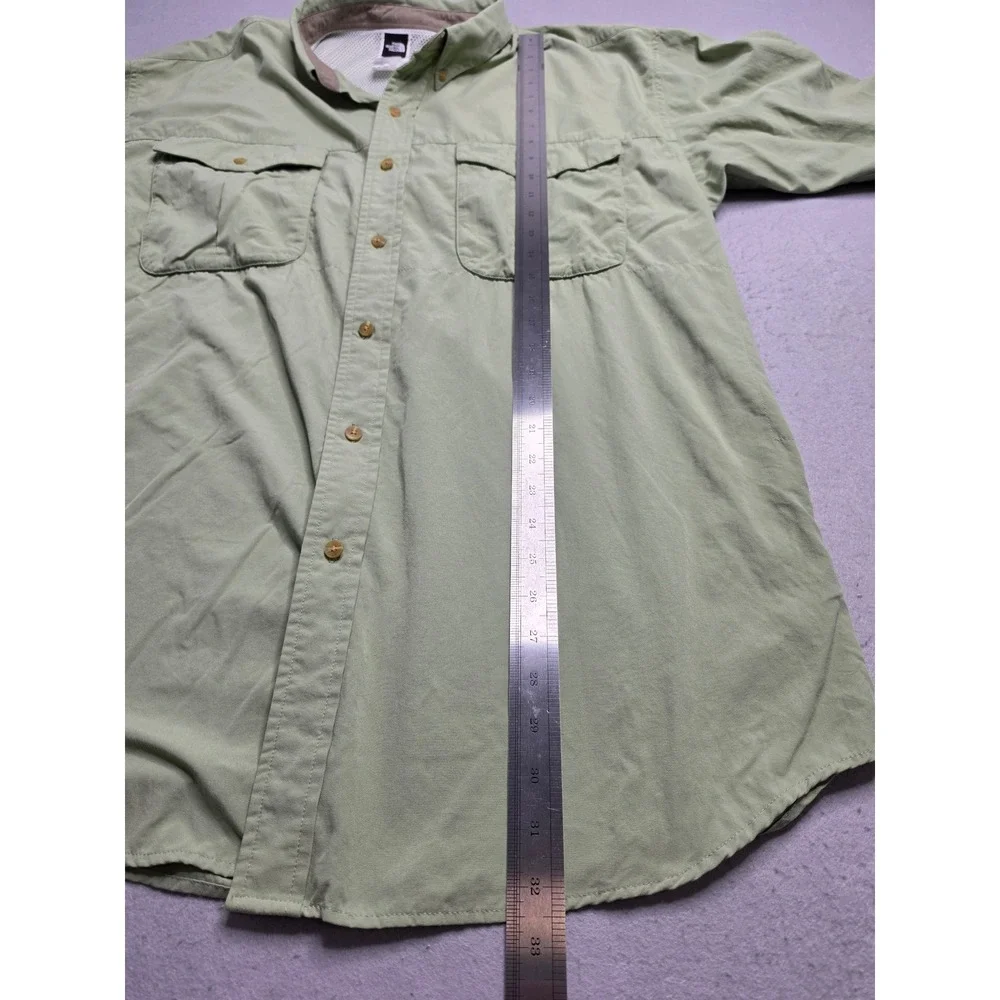The North Face Fishing Shirt Men's XL Olive Green Mesh Lined Button-Down Outdoor
